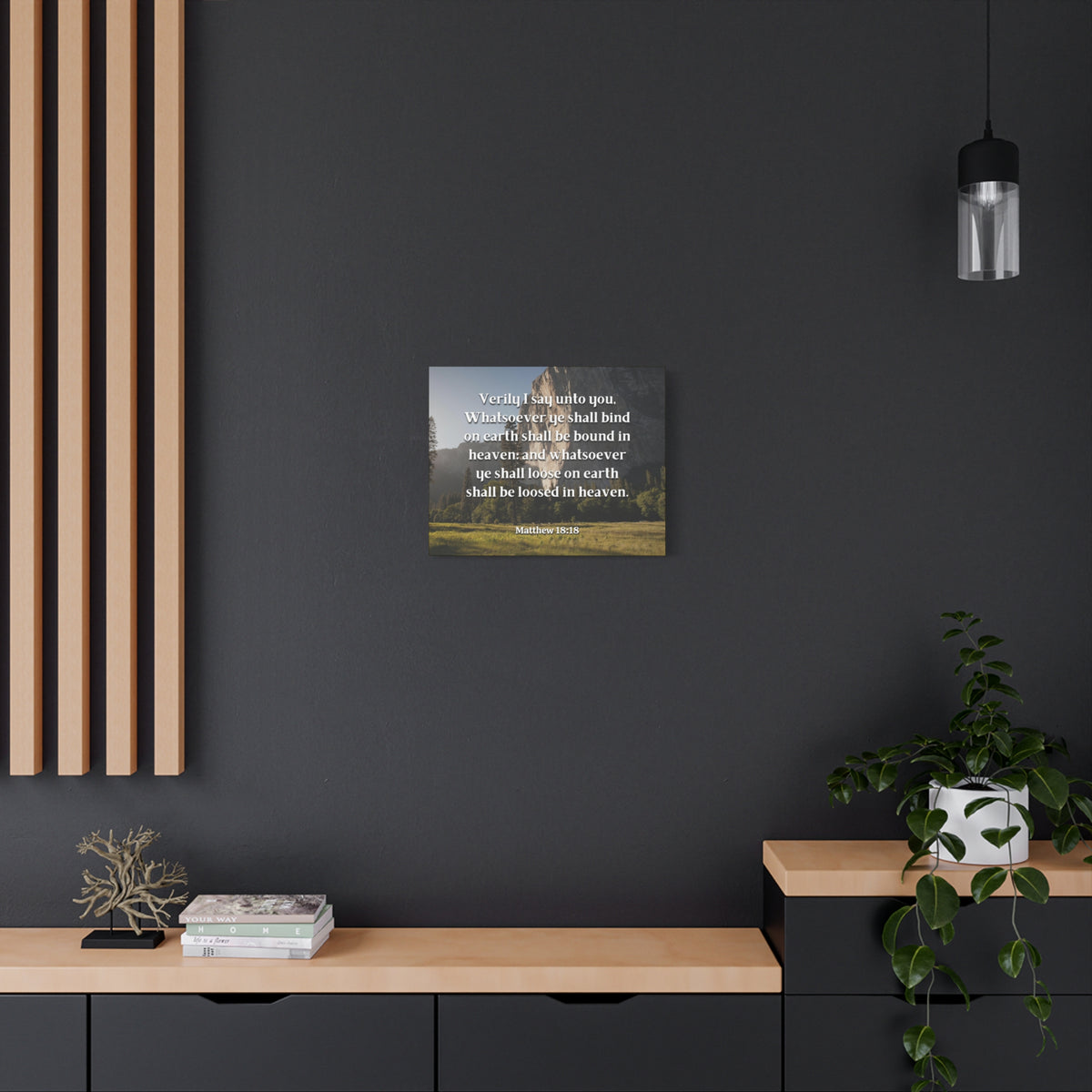 Scripture Canvas Bound In Heaven Matthew 18:18 Christian Wall Art Bible Verse Print Ready to Hang
