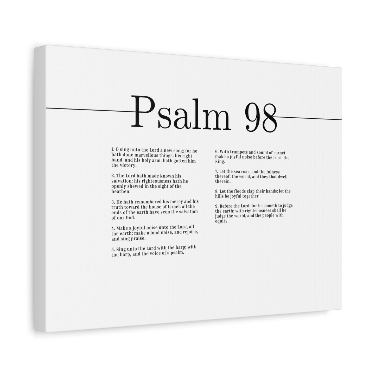 Scripture Canvas Shall He Judge The World Psalm 98 Christian Wall Art Bible Verse Print Ready to Hang