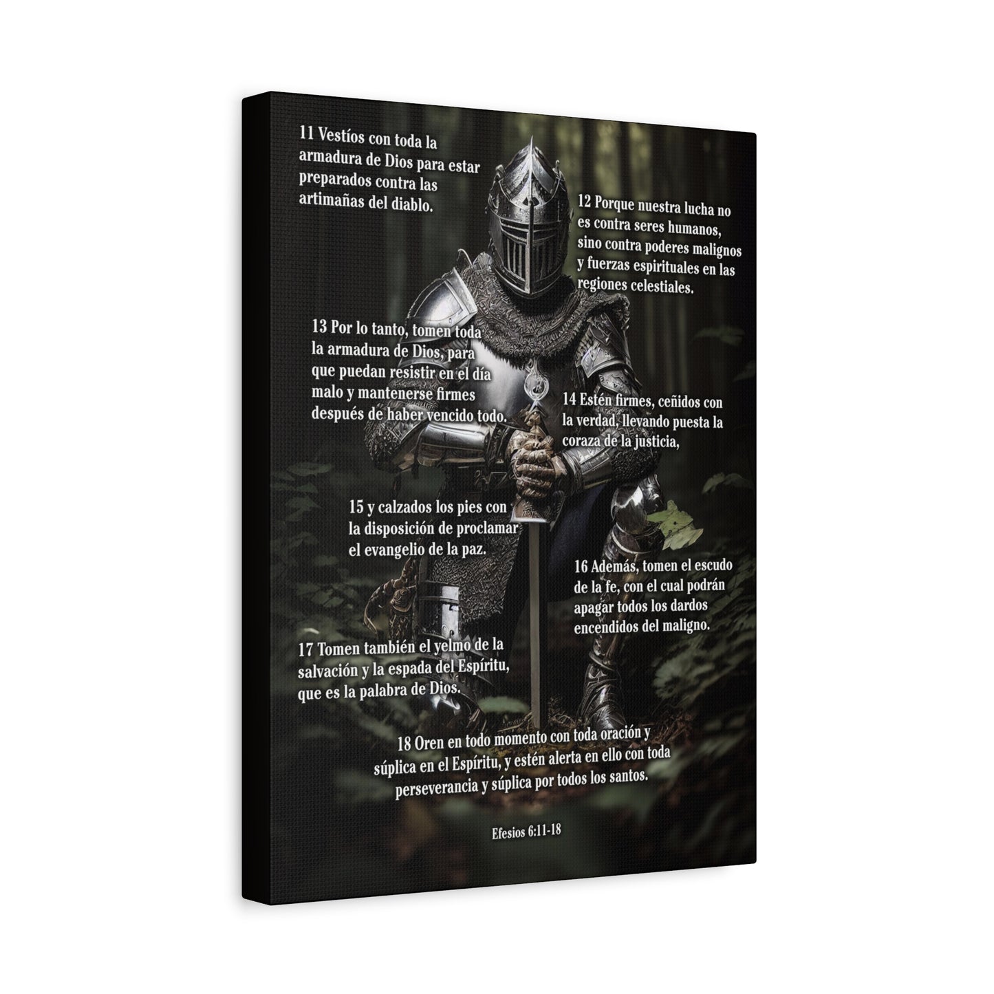 Scripture Walls Armor Of God Ephesians 6:11-18 Spanish Soldier Kneels Christian Wall Art Print Ready to Hang Unframed