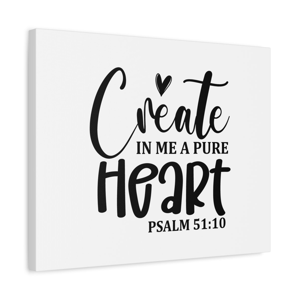 Scripture Canvas Pure Heart Psalm 51:10 Christian Wall Art Bible Verse Print Ready to Hang