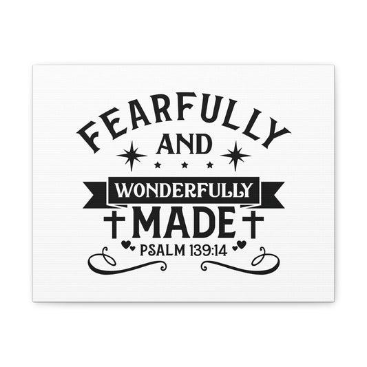 Wonderfully Psalm 139:14 Hearts Bible Verse Canvas Christian Wall Art Ready to Hang