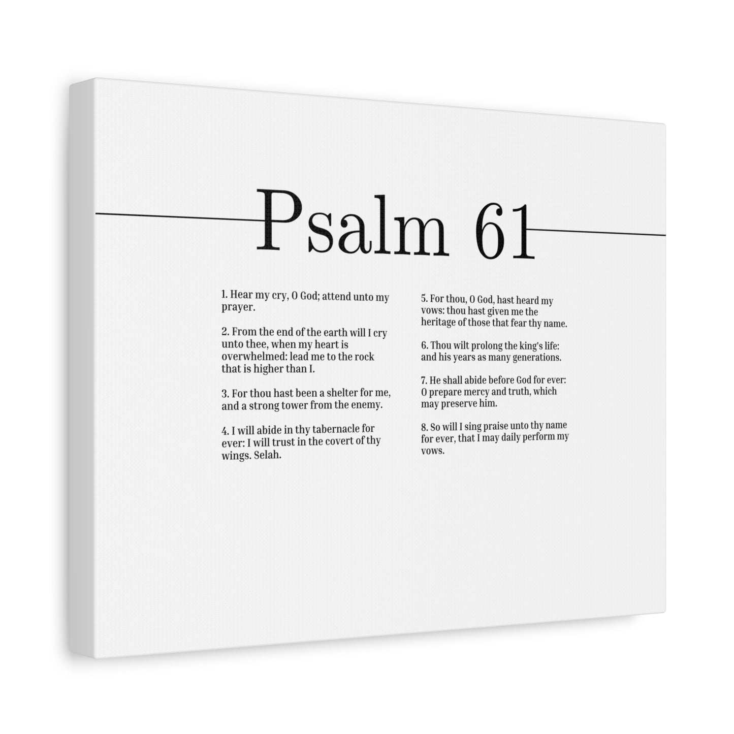Scripture Canvas Hear My Cry, O God Psalm 61 Christian Wall Art Bible Verse Print Ready to Hang