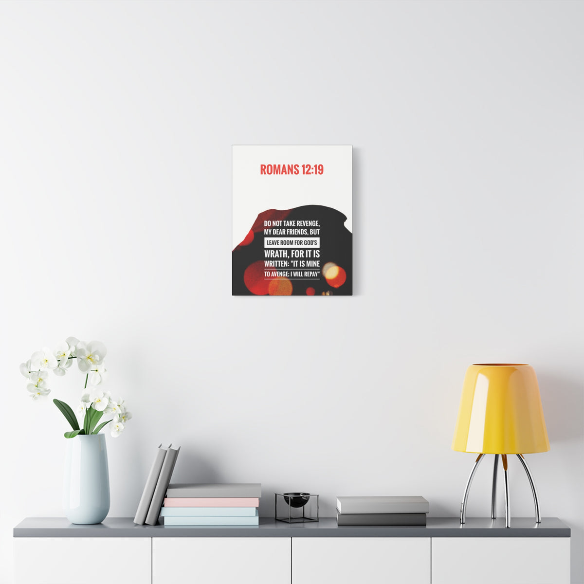 Scripture Canvas Leave Room For God's Wrath Romans 12:19 Christian Wall Art Bible Verse Print Ready to Hang