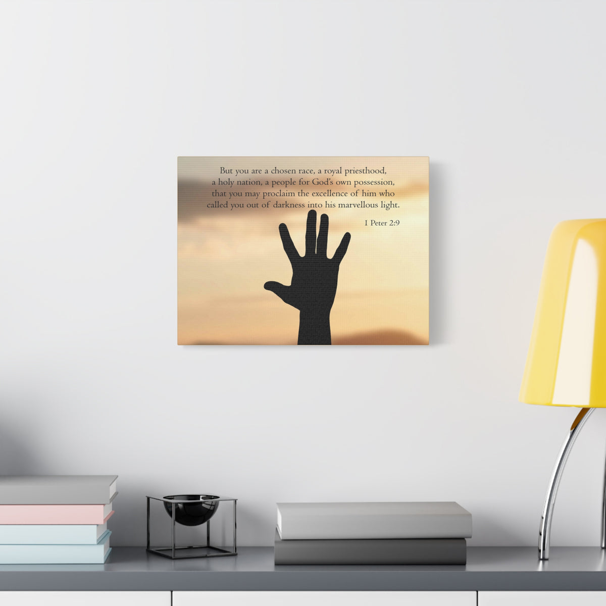 Scripture Canvas Royal Priesthood 1 Peter 2:9 Christian Wall Art Bible Verse Print Ready to Hang