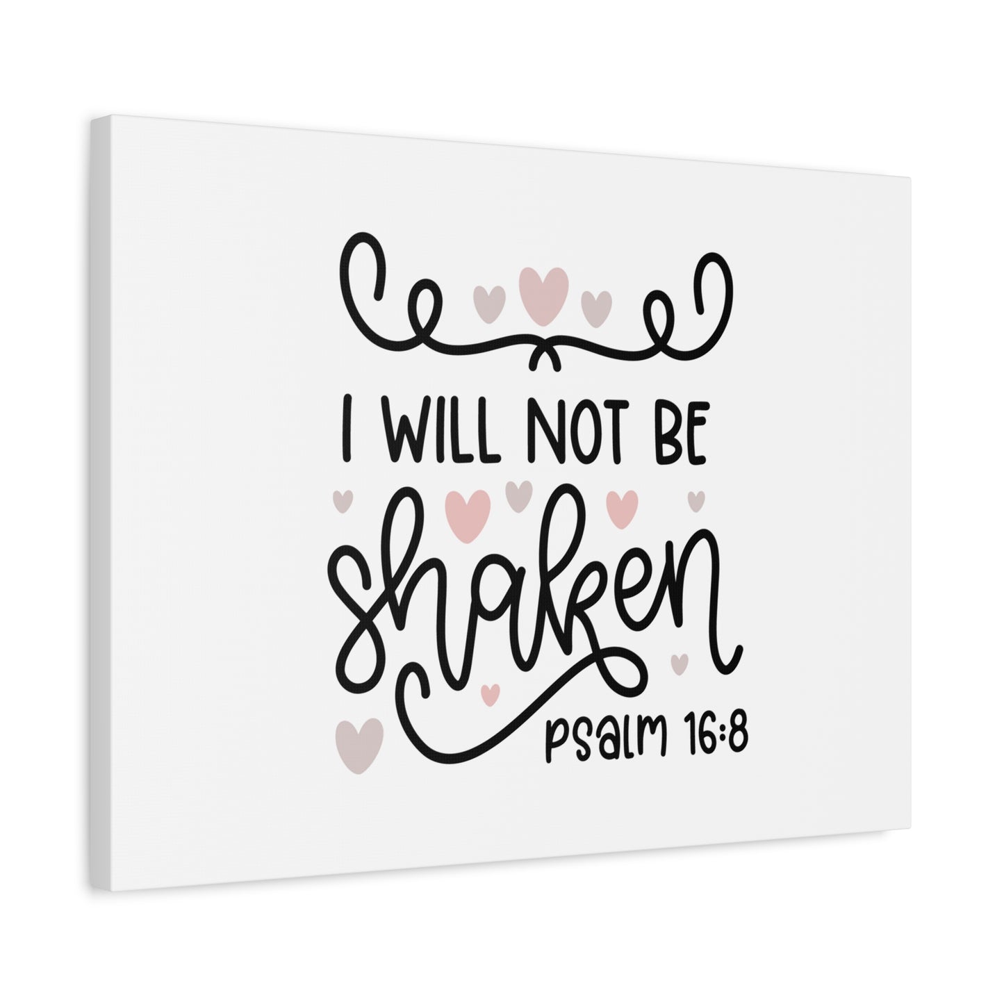 Scripture Canvas I Will Not Be Shaken Psalm 16:8 Christian Wall Art Bible Verse Print Ready to Hang