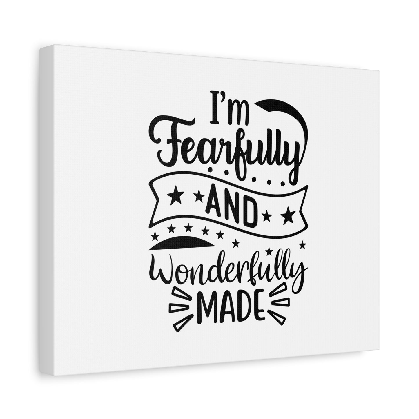Scripture Canvas Wonderfully Made Psalm 139:14 Stars Christian Wall Art Bible Verse Print Ready to Hang