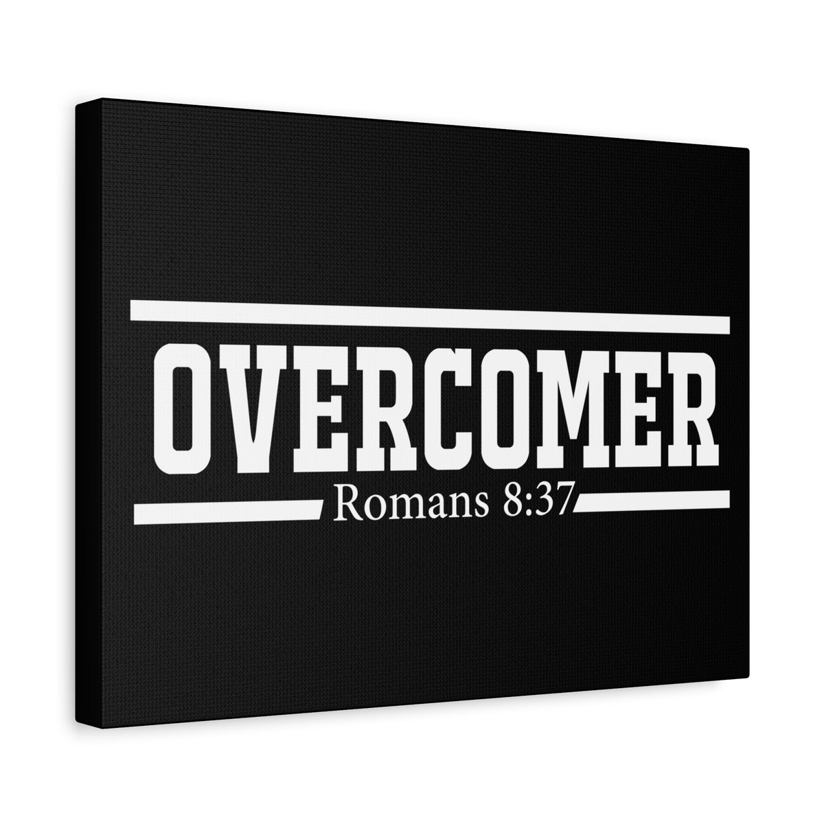Scripture Canvas Overcomer Romans 8:37 Christian Wall Art Bible Verse Print Ready to Hang