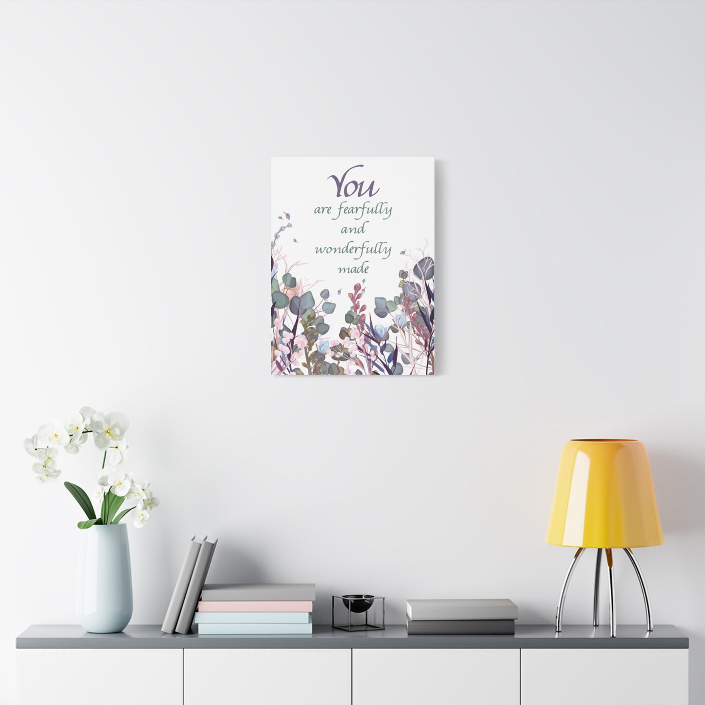 Scripture Canvas Wonderfully Made Psalm 139:14 Christian Wall Art Bible Verse Print Ready to Hang