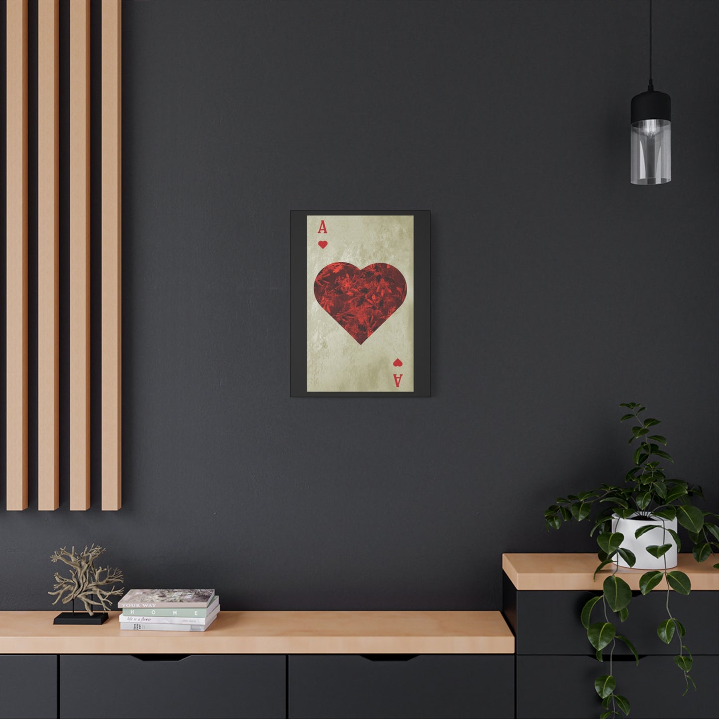Ace Of Hearts Playing Card Canvas Wall Art for Home Decor Ready-to-Hang