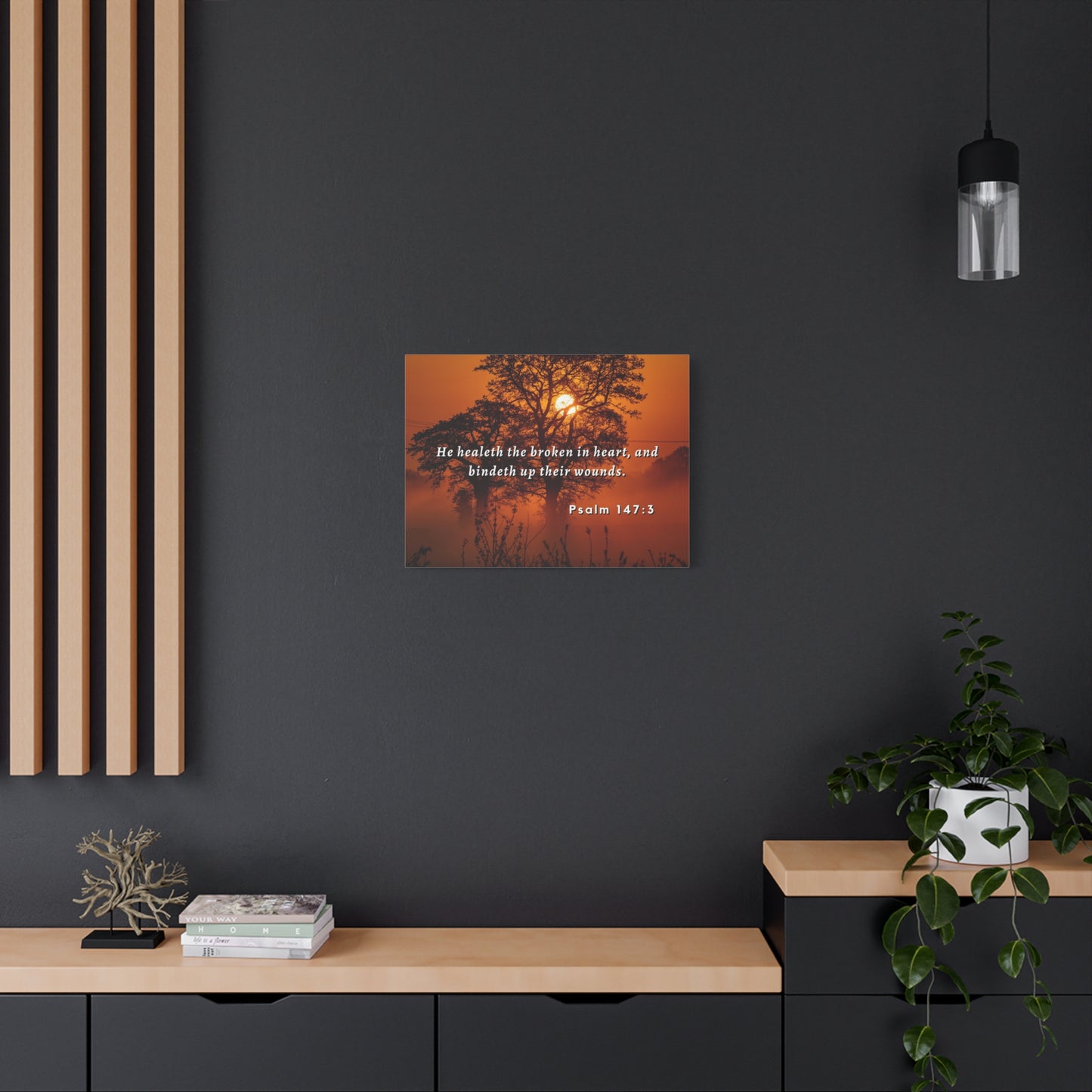 Scripture Walls He Healeth Psalm 147:3 Bible Verse Canvas Christian Wall Art Ready to Hang