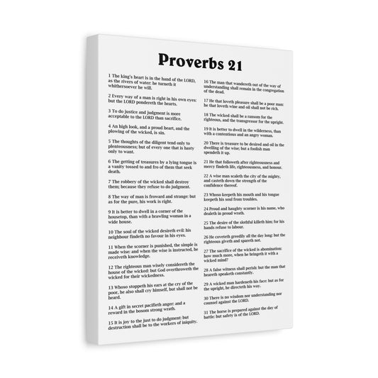 Scripture Walls Proverbs Chapter 21 White Bible Canvas Christian Wall Art Ready to Hang Unframed