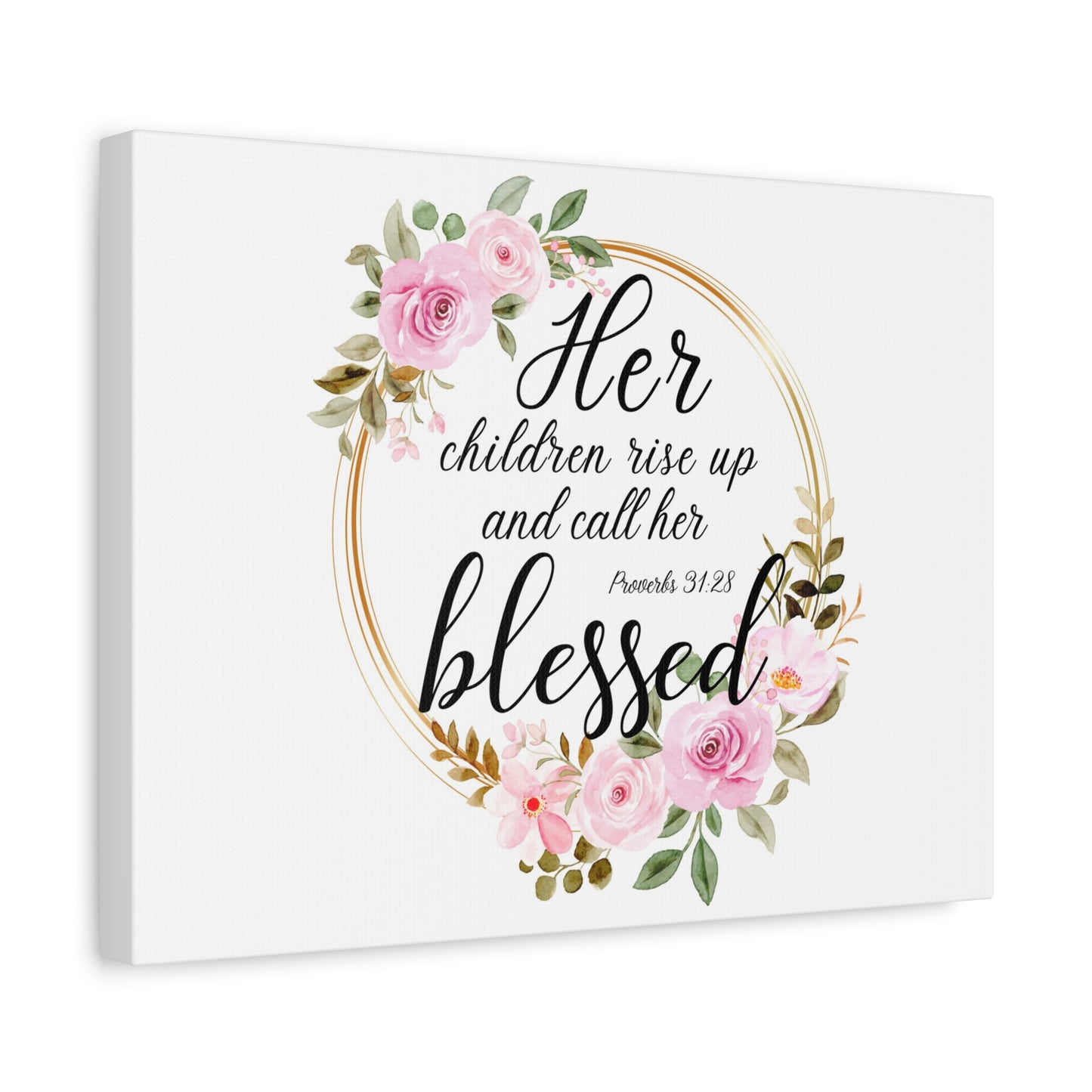 Scripture Walls Proverbs 31:28 She is Blessed Bible Verse Canvas Christian Wall Art Ready to Hang Unframed