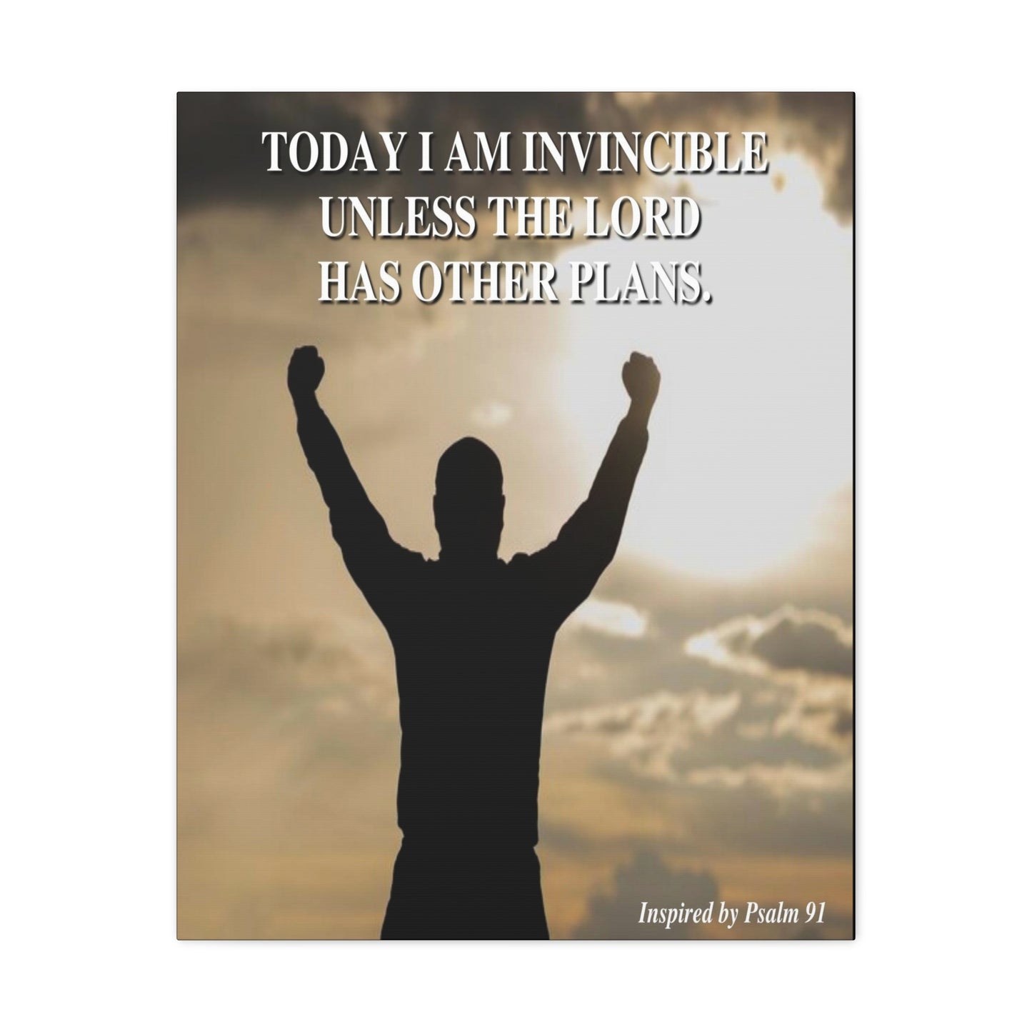 Today I Am Invincible Canvas Psalm 91 Bible Verse Canvas Christian Wall Art Ready to Hang