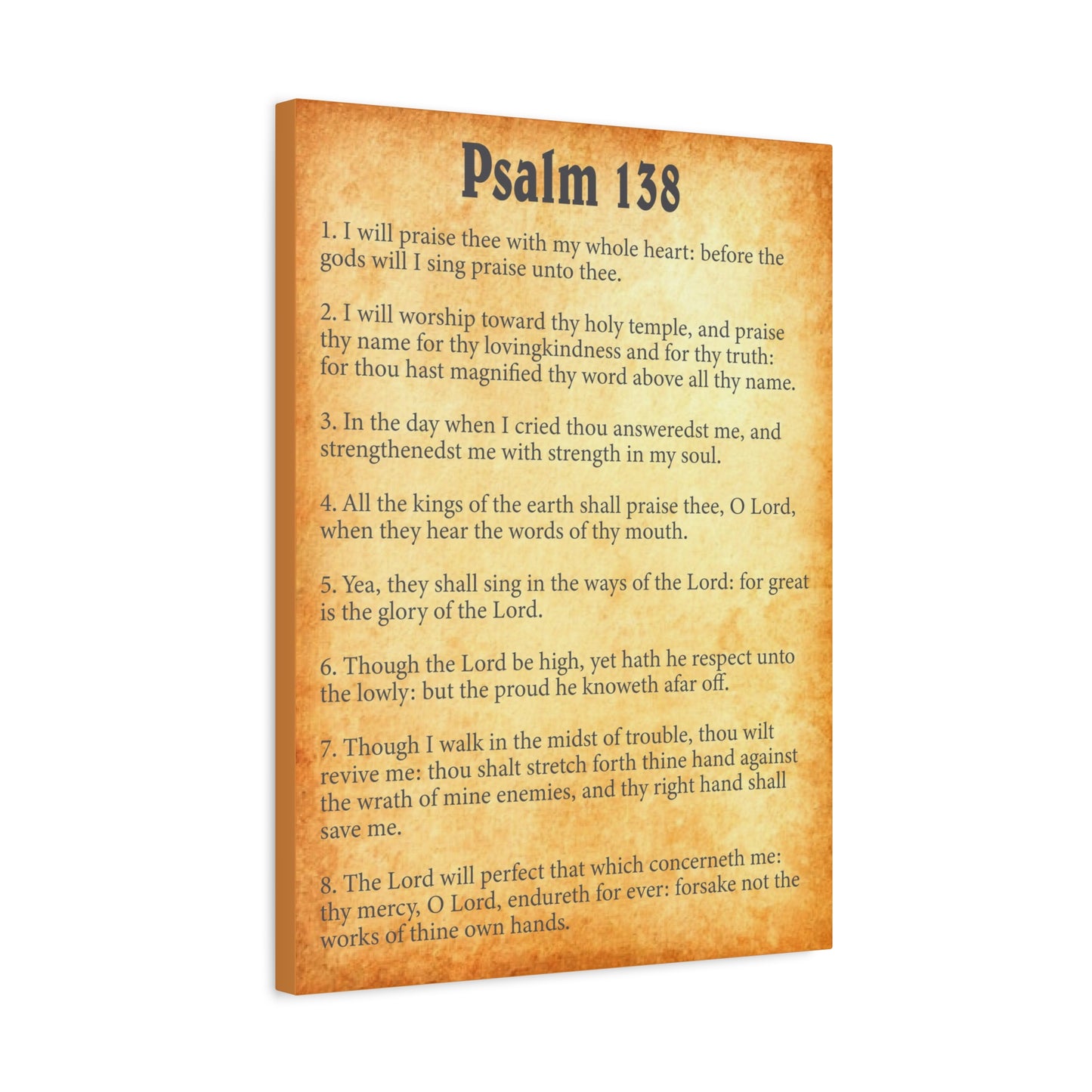 Scripture Walls Psalm 138 Gold Bible Chapter Canvas Christian Wall Art Ready to Hang