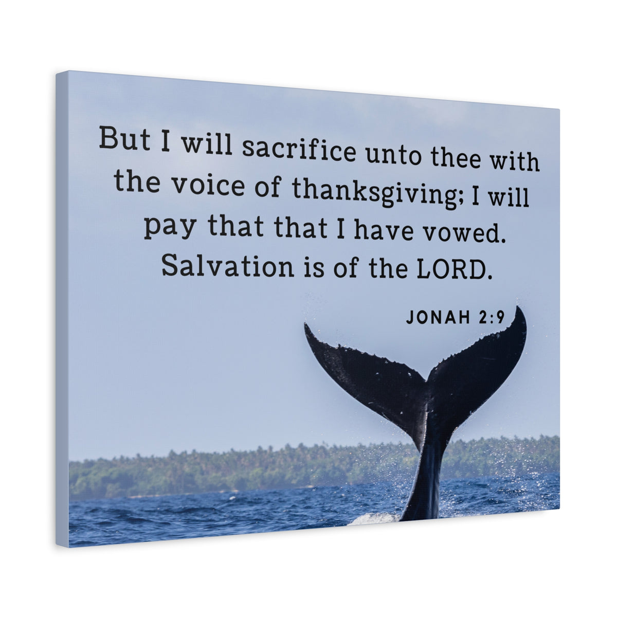 Scripture Canvas Salvation Jonah 2:9 Christian Wall Art Bible Verse Print Ready to Hang