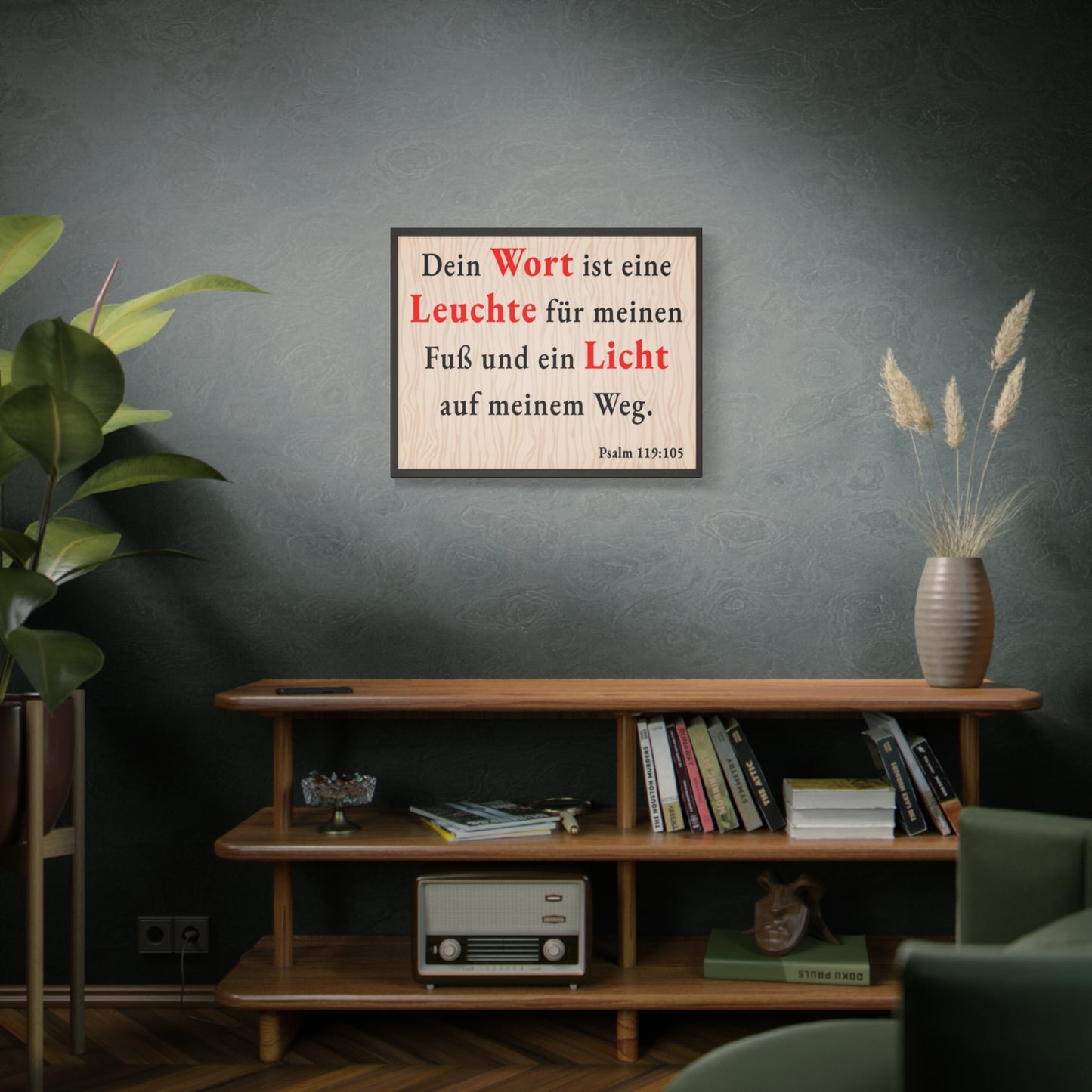 Scripture Walls Psalm 119:105 Word is Light German Bible Verse Canvas Christian Wall Art Ready to Hang Unframed
