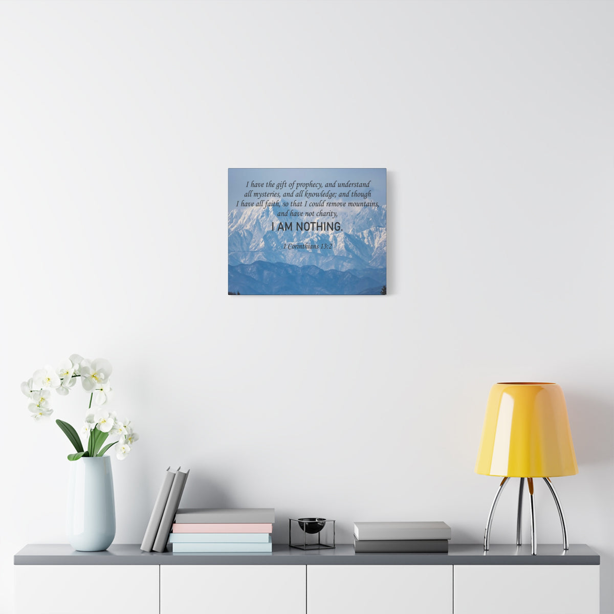 Scripture Canvas I Am Nothing 1 Corinthians 13:2 Christian Wall Art Bible Verse Print Ready to Hang