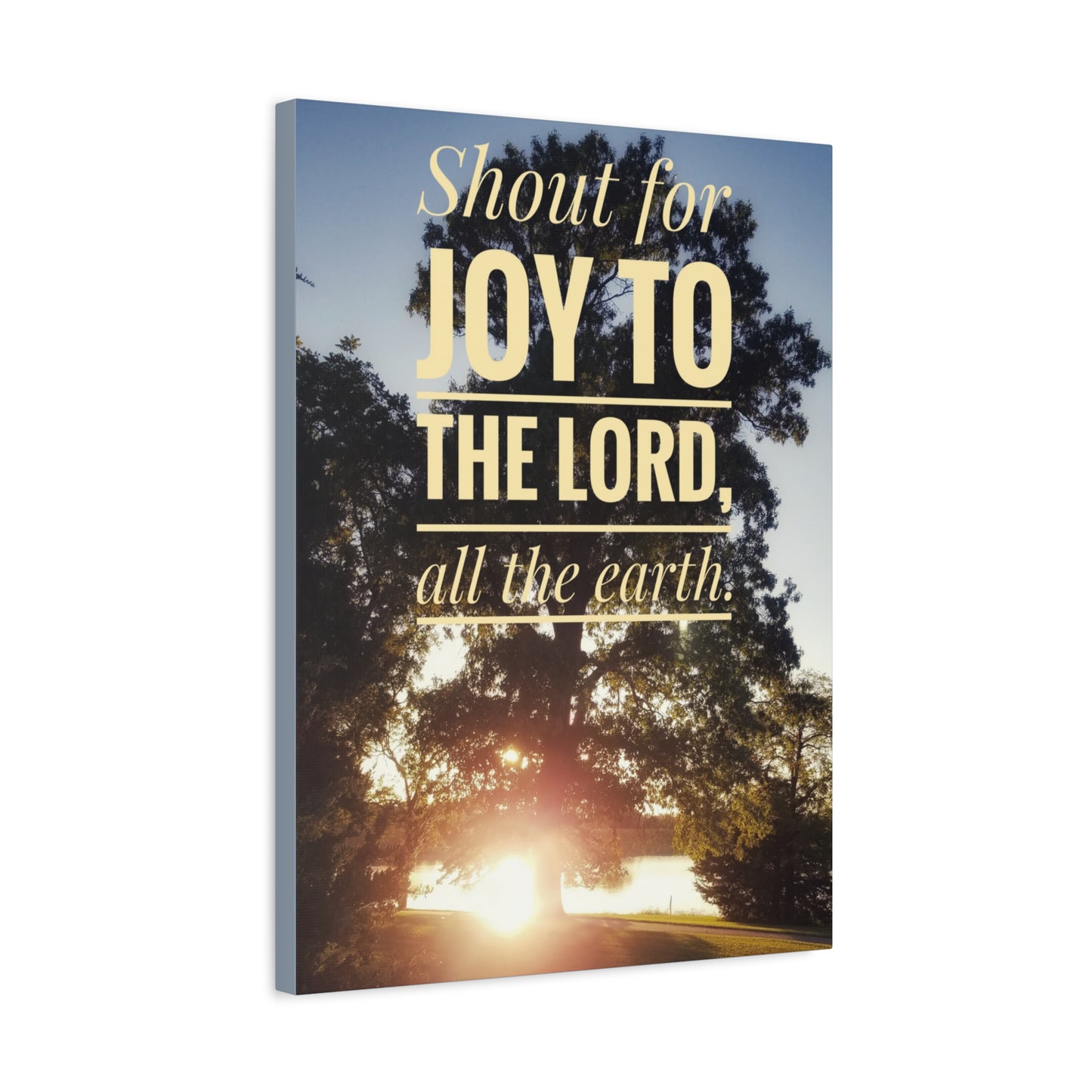 Scripture Canvas Joy To The Lord Psalms 100:1 Christian Wall Art Bible Verse Print Ready to Hang