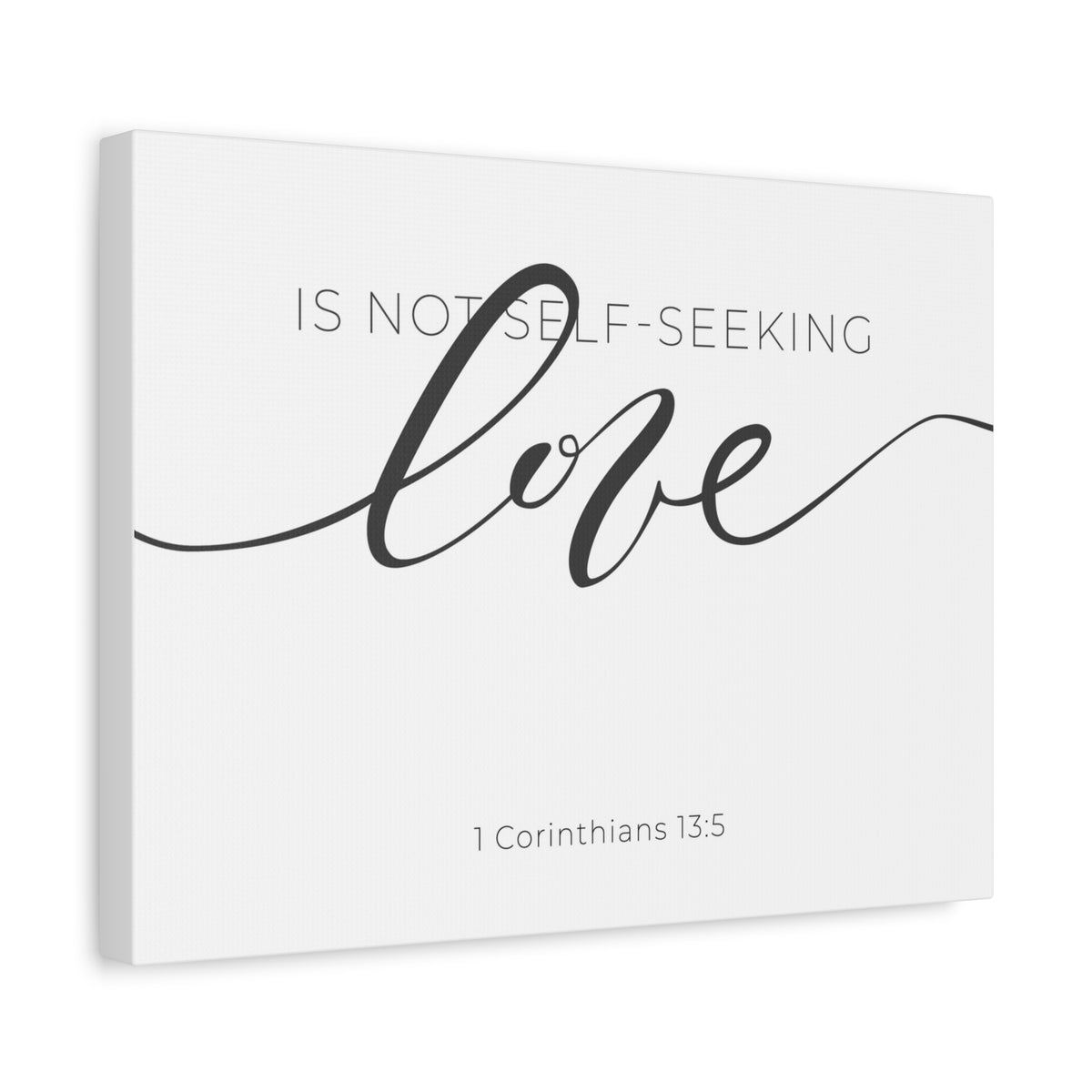Scripture Canvas Love Cursive 1 Corinthians 13:5 Christian Wall Art Bible Verse Print Ready to Hang