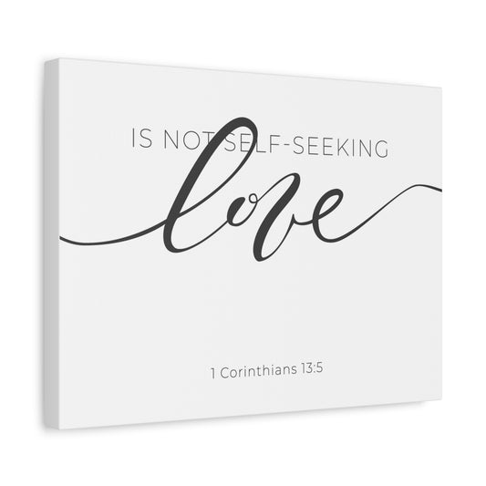 Scripture Canvas Love Cursive 1 Corinthians 13:5 Christian Wall Art Bible Verse Print Ready to Hang