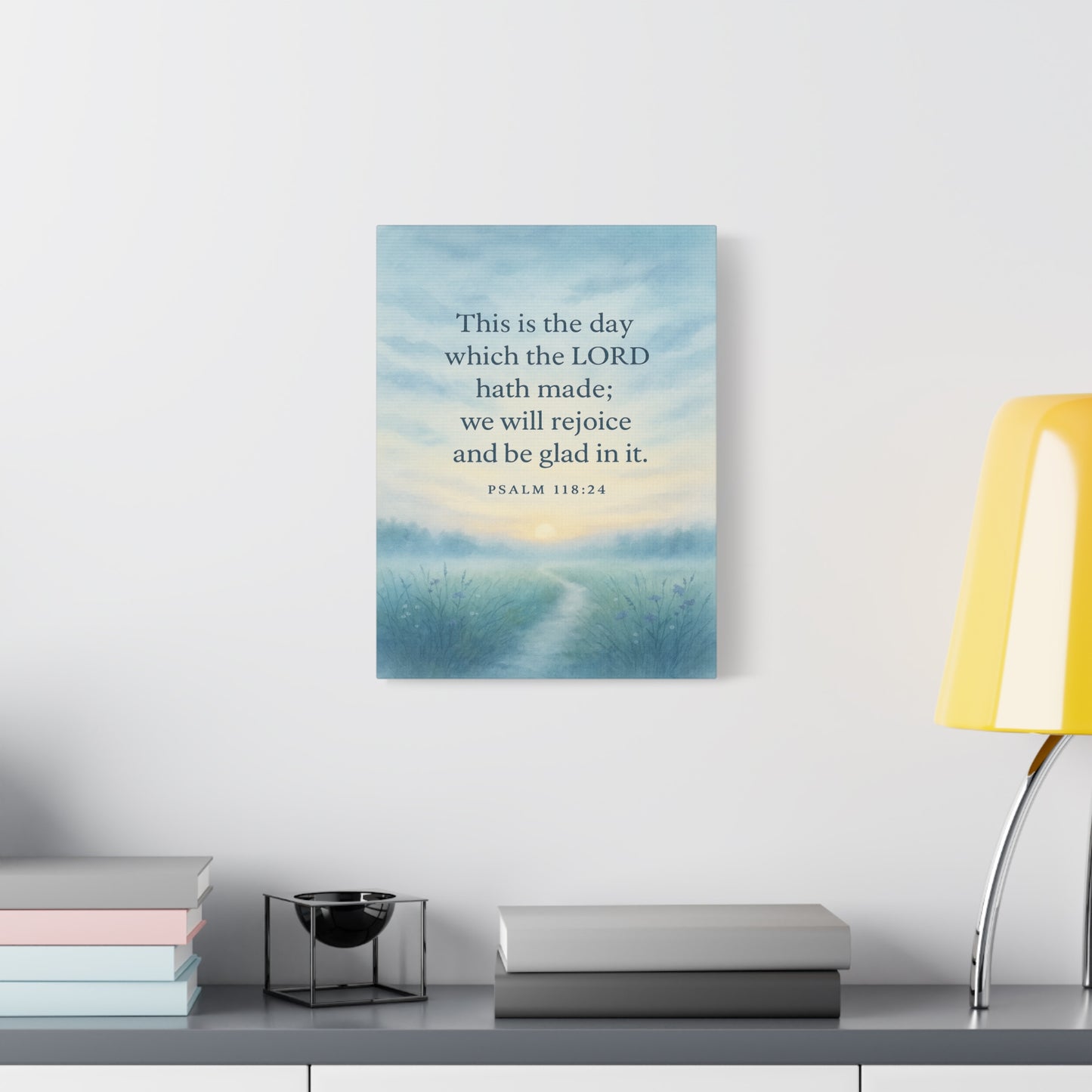 Bible Verse Canvas Psalm 118:24 Christian Home Décor Wall Art Scripture Ready to Hang Faith Print