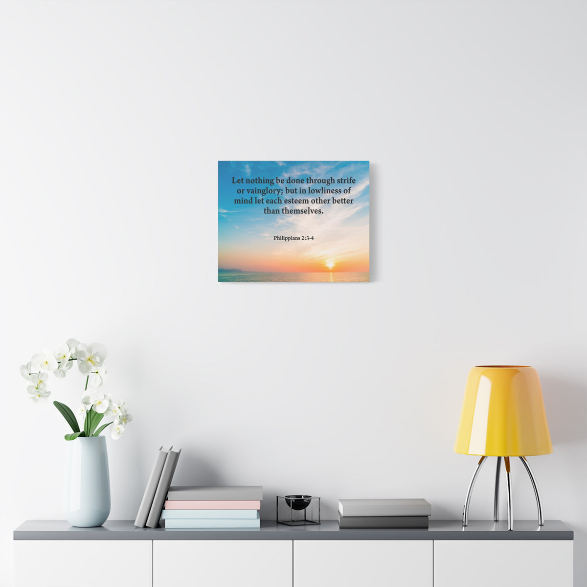 Scripture Canvas Let Nothing Be Done Philippians 2:3-4 Christian Wall Art Bible Verse Print Ready to Hang