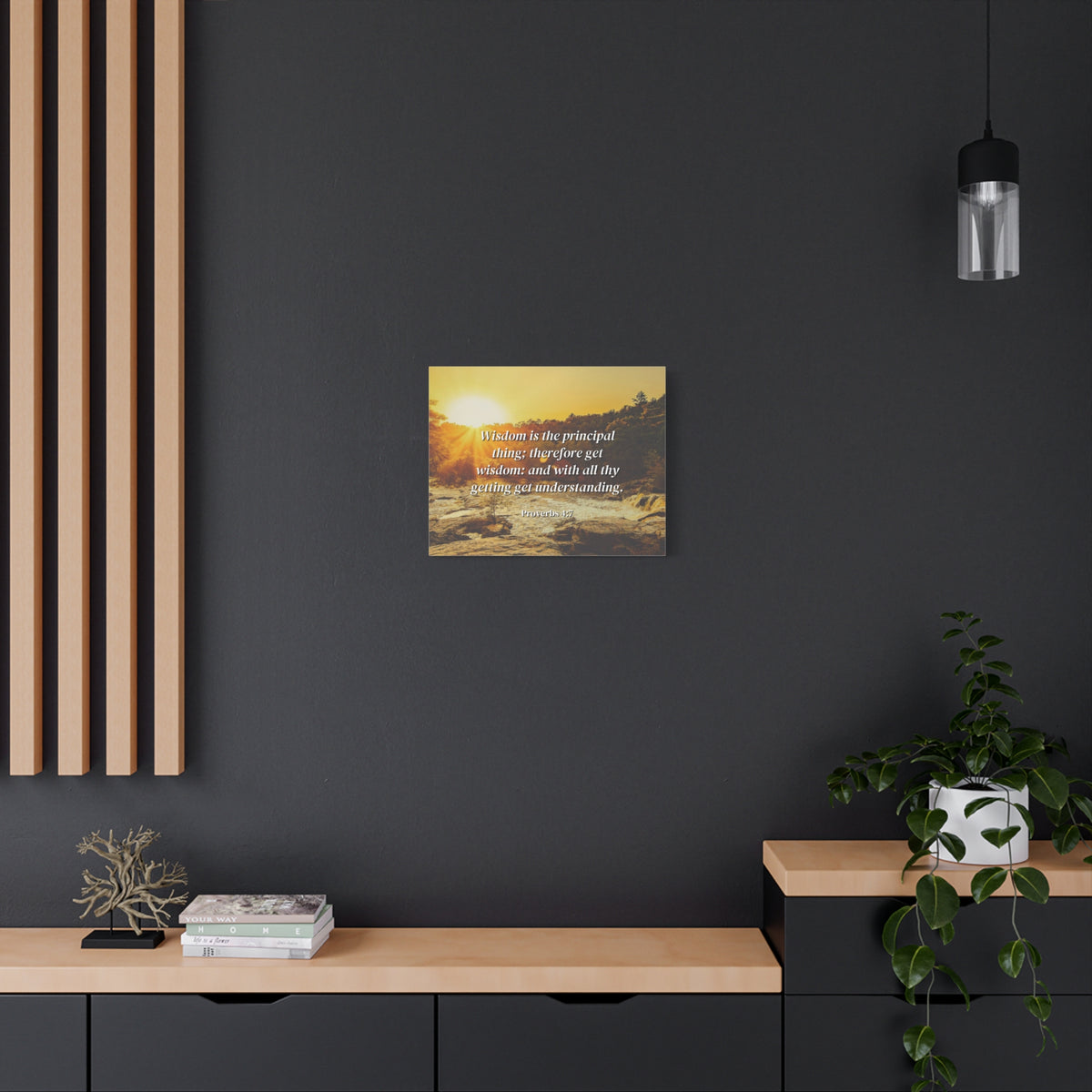 Scripture Canvas Understanding Proverbs 4:7 Christian Wall Art Bible Verse Print Ready to Hang