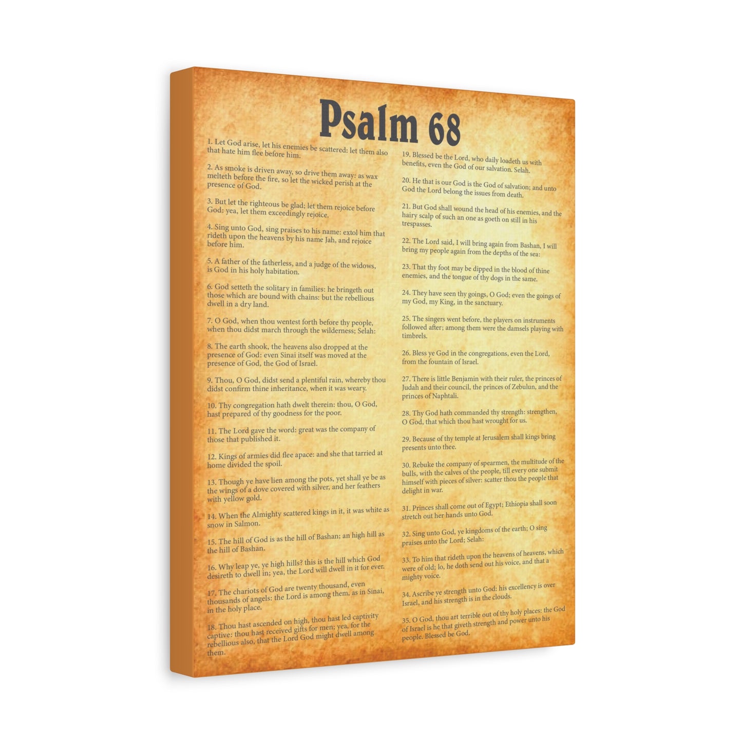 Scripture Walls Psalm 68 Gold Bible Chapter Canvas Christian Wall Art Ready to Hang