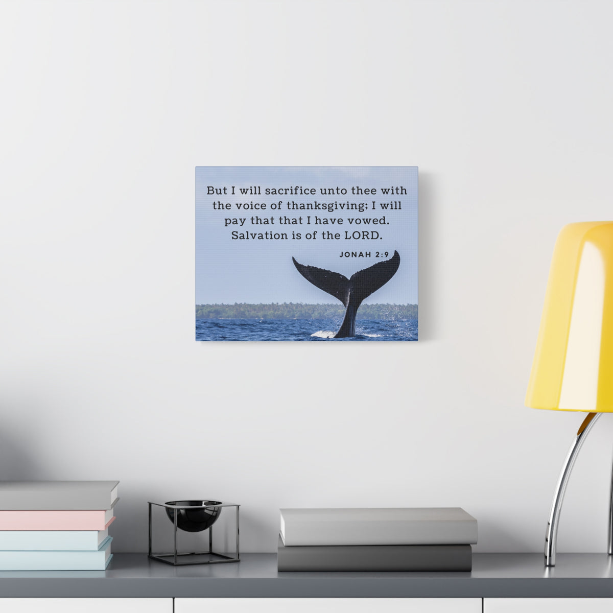 Scripture Canvas Salvation Jonah 2:9 Christian Wall Art Bible Verse Print Ready to Hang