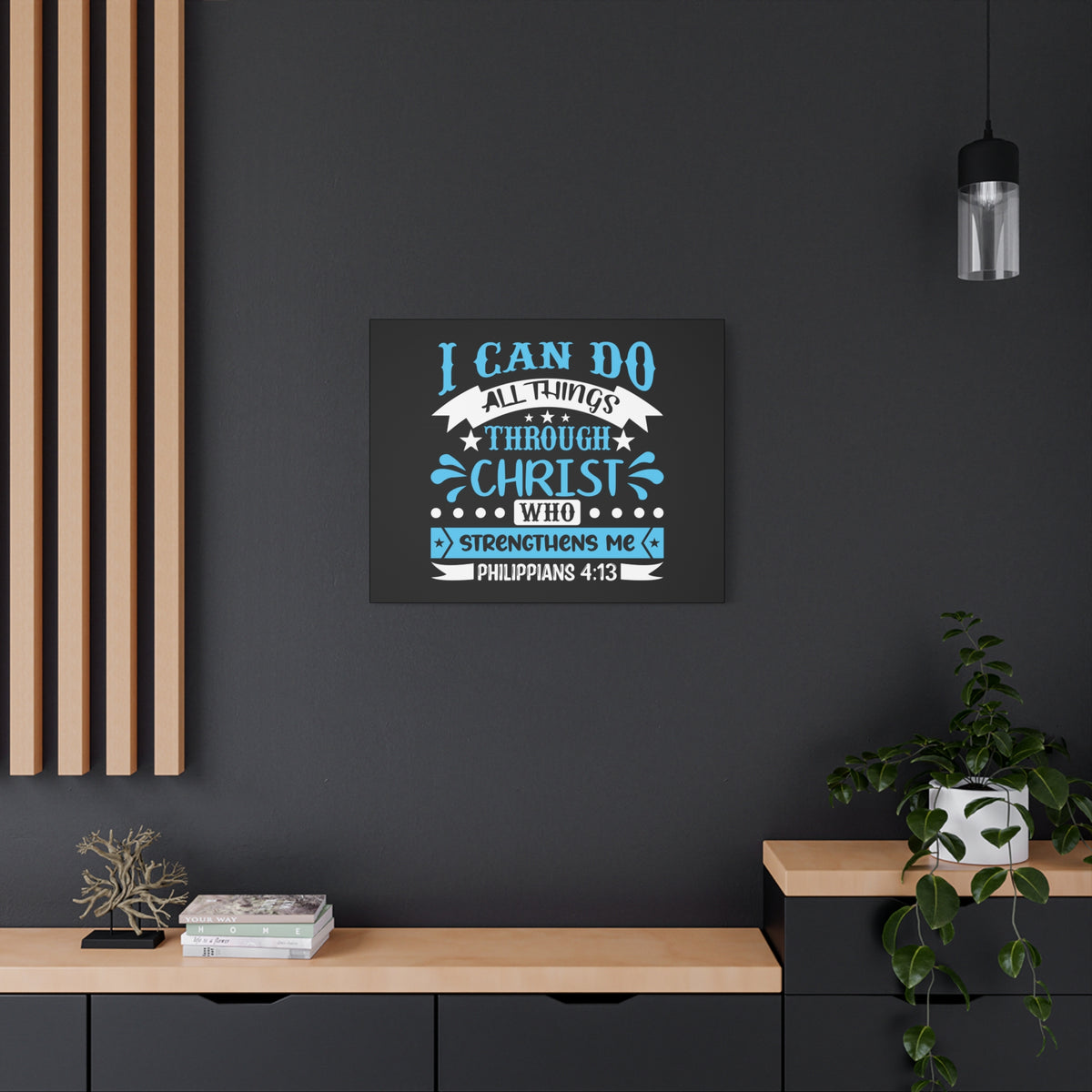 Scripture Canvas I Can Do All Things Philippians 4:13 Christian Wall Art Bible Verse Print Ready to Hang