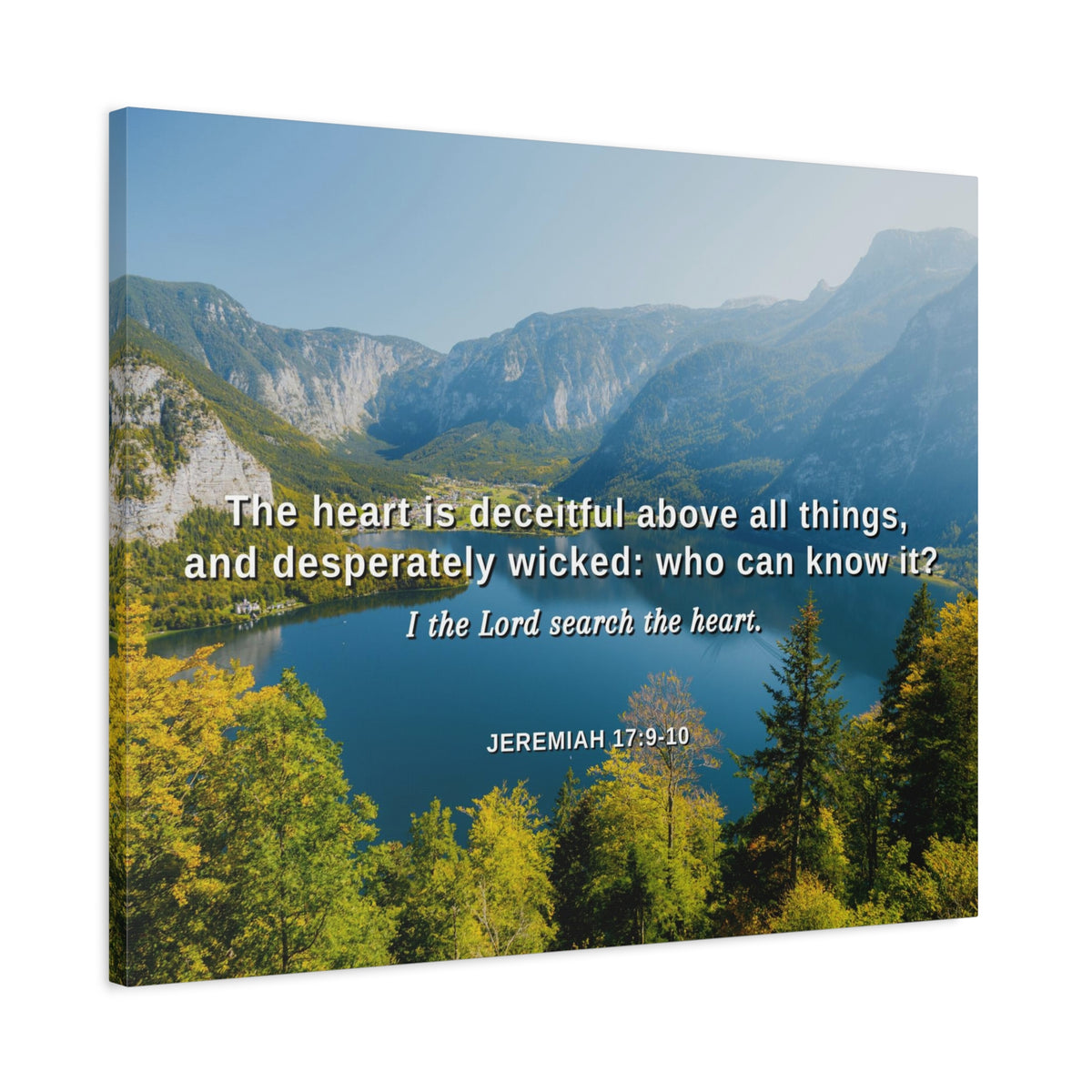 Scripture Canvas Above All Things Jeremiah 17:9 Christian Wall Art Bible Verse Print Ready to Hang