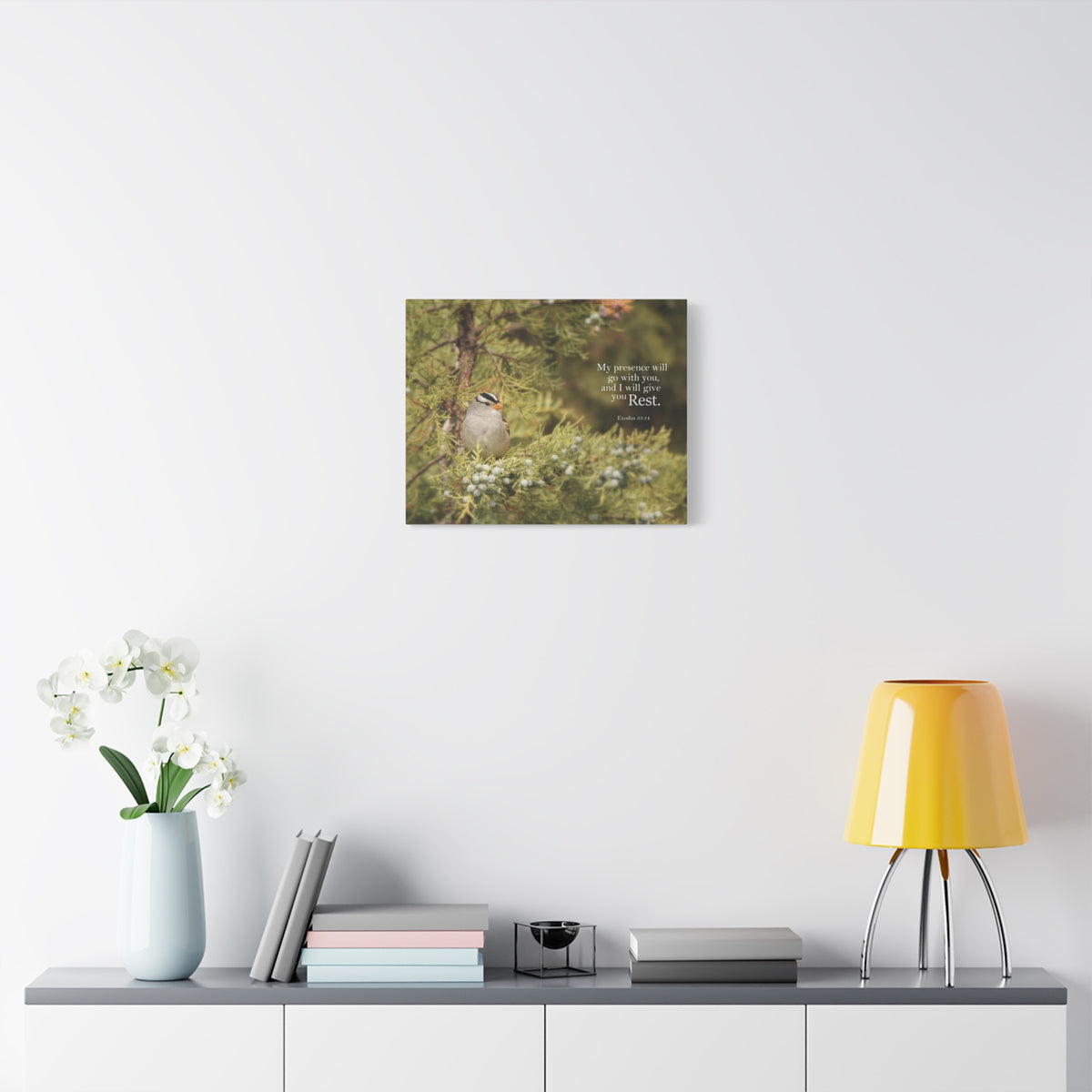 Scripture Canvas My Presence Exodus 53:14 Christian Wall Art Bible Verse Print Ready to Hang