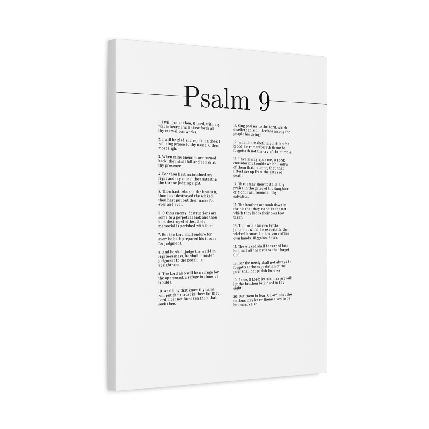 Scripture Canvas I Will Sing Praise To Thy Name Psalm 9 Christian Wall Art Bible Verse Print Ready to Hang