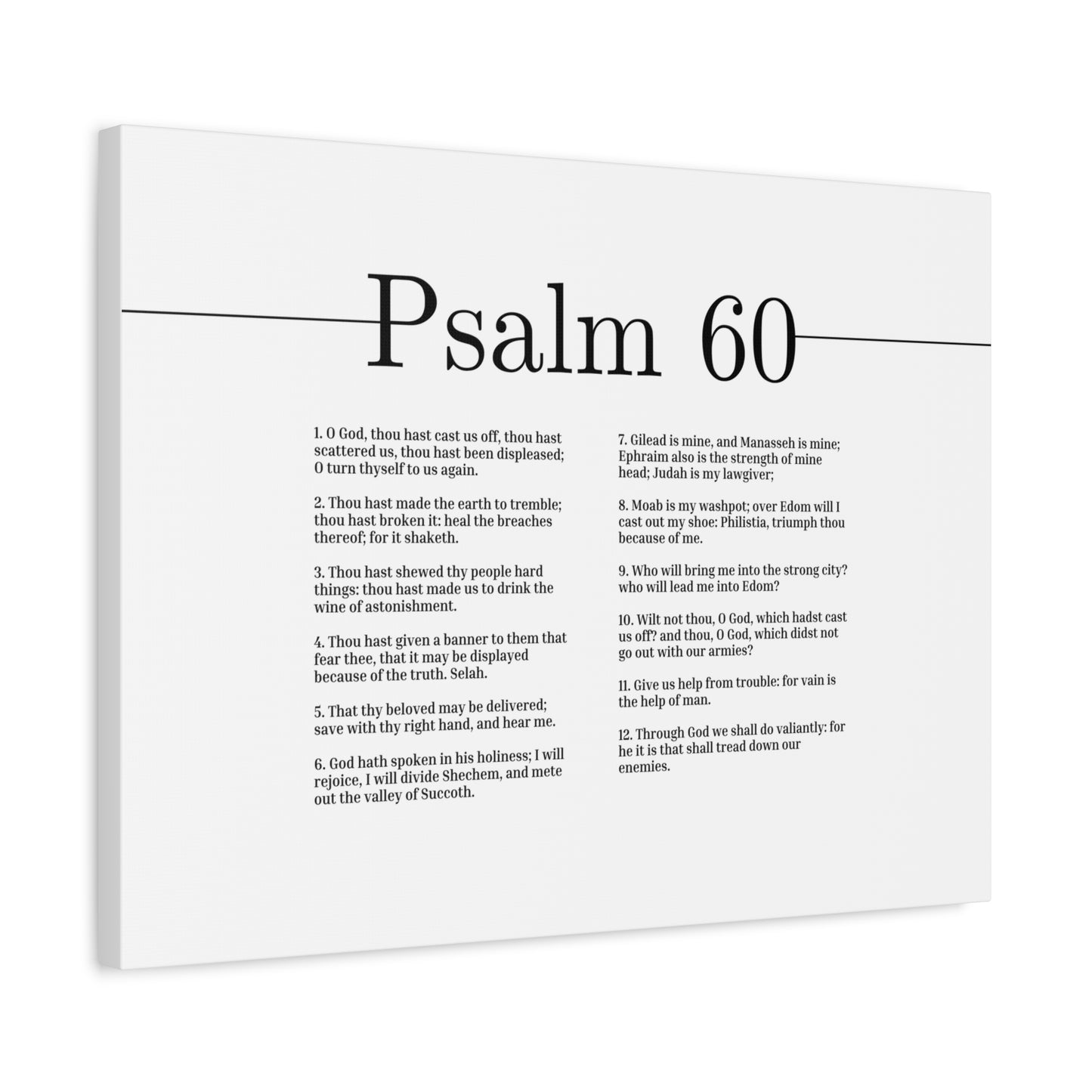 Scripture Canvas His Holiness Psalm 60 Christian Wall Art Bible Verse Print Ready to Hang