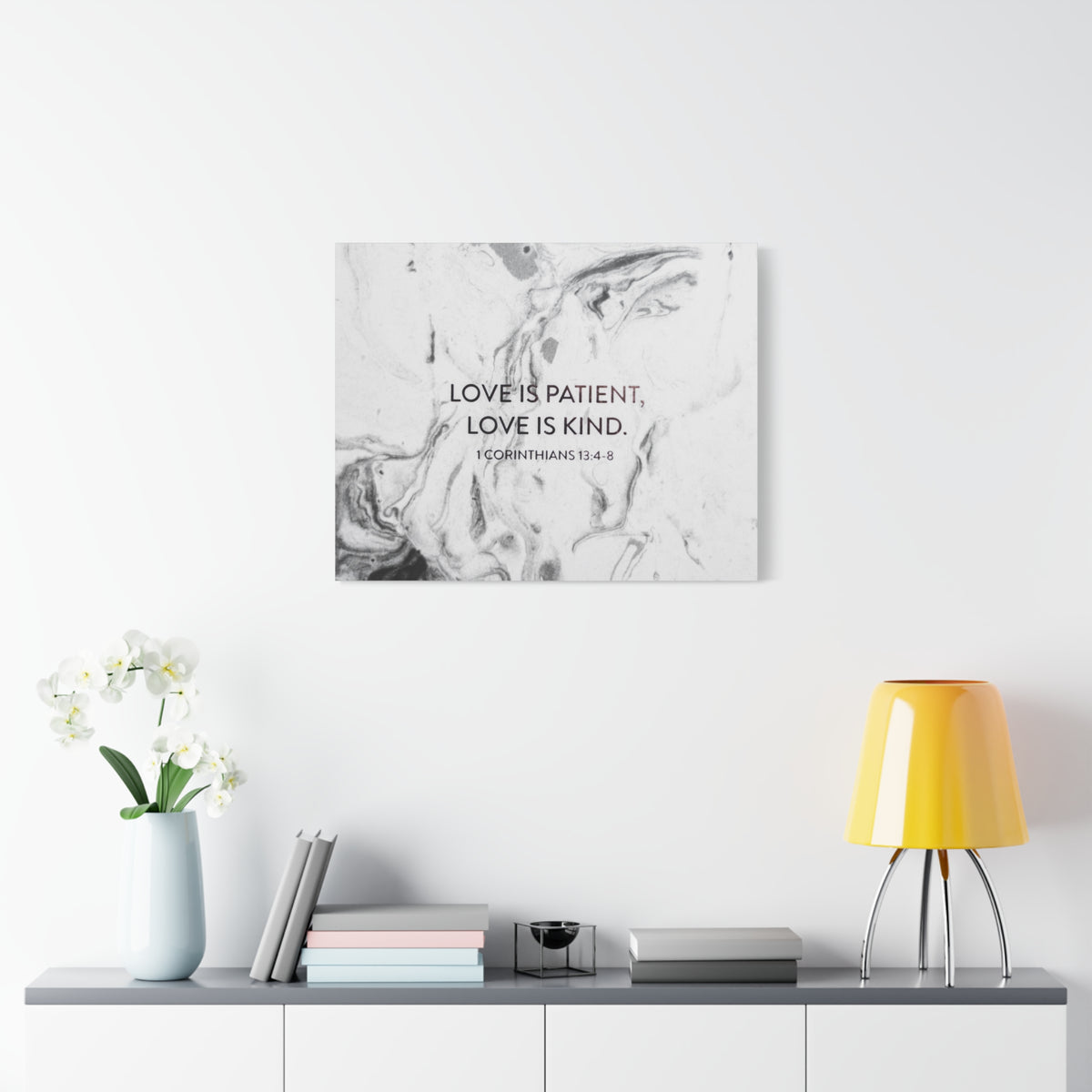 Scripture Canvas Love Is Patient 1 Corinthians 13:4-8 Christian Wall Art Bible Verse Print Ready to Hang