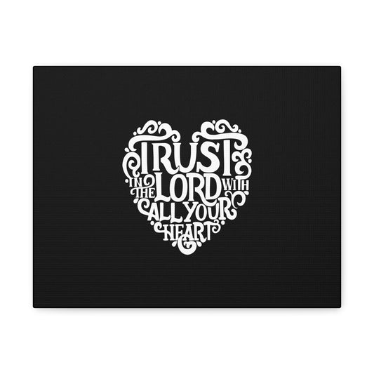 Trust In The Lord Proverbs 3:5 Heart Christian Wall Art Bible Verse Print Ready to Hang