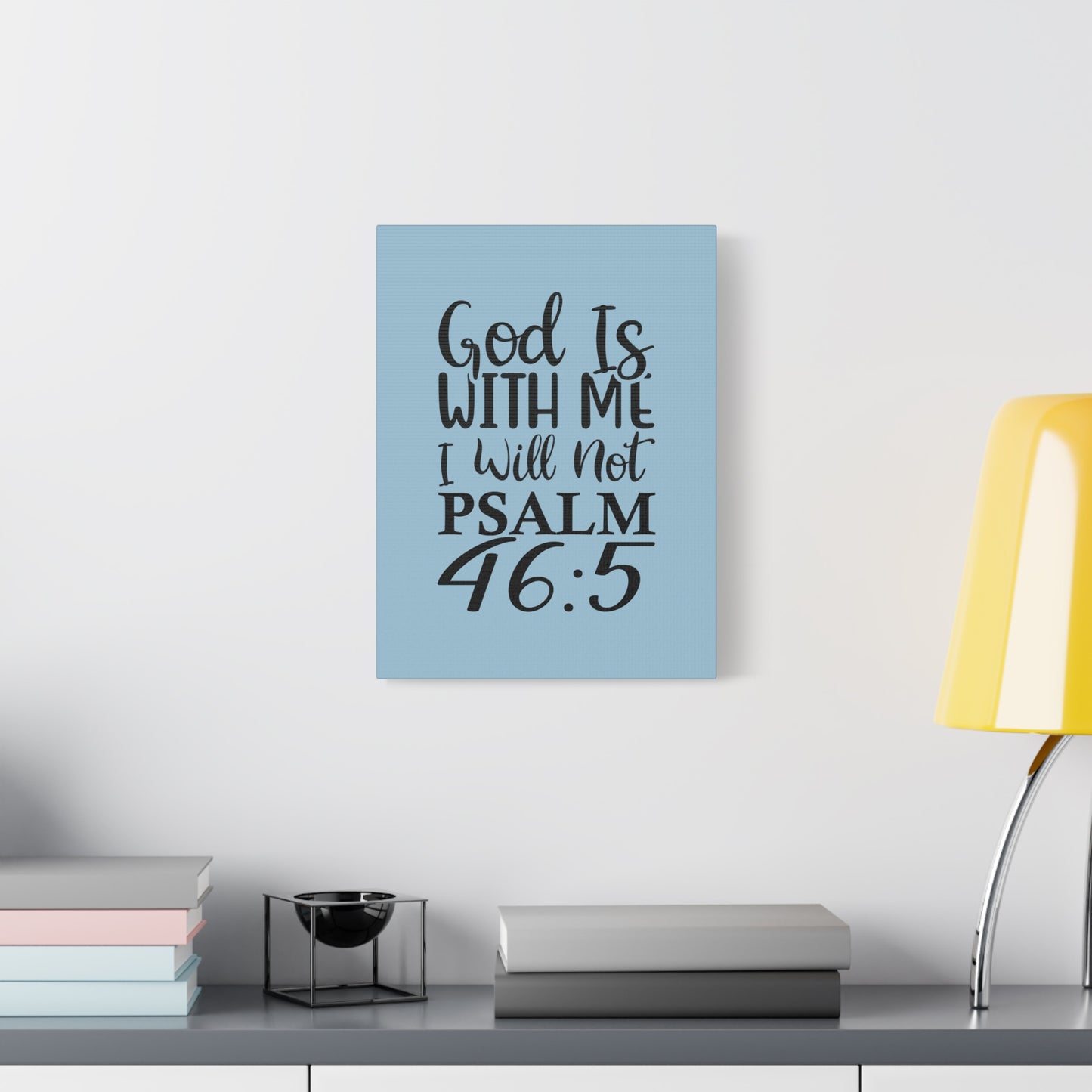 Scripture Walls With Me Psalm 46:5 Light Blue Bible Verse Canvas Christian Wall Art Ready to Hang