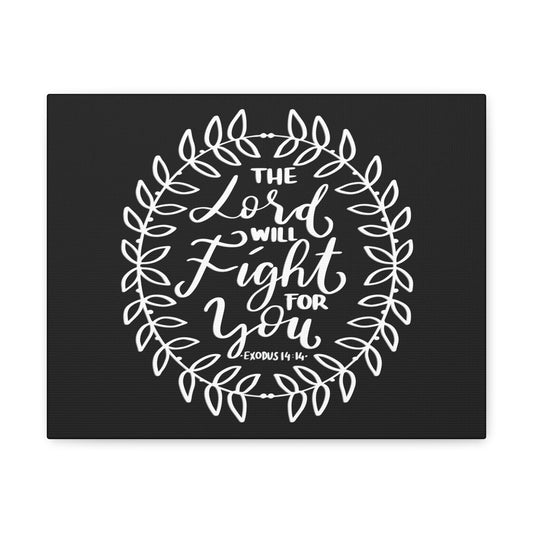The Lord Will Fight Exodus 14:14 Bible Verse Canvas Christian Wall Art Ready to Hang