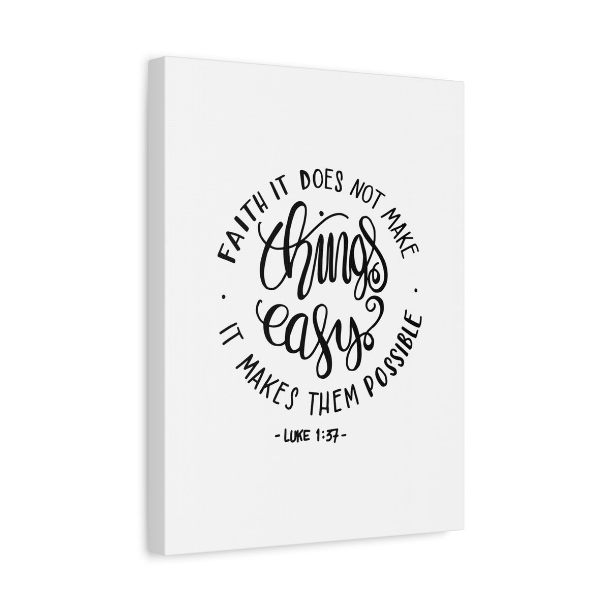 Scripture Canvas Make Things Easy Luke 1:37 Christian Wall Art Bible Verse Print Ready to Hang