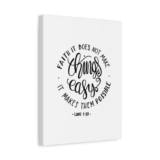 Scripture Canvas Make Things Easy Luke 1:37 Christian Wall Art Bible Verse Print Ready to Hang