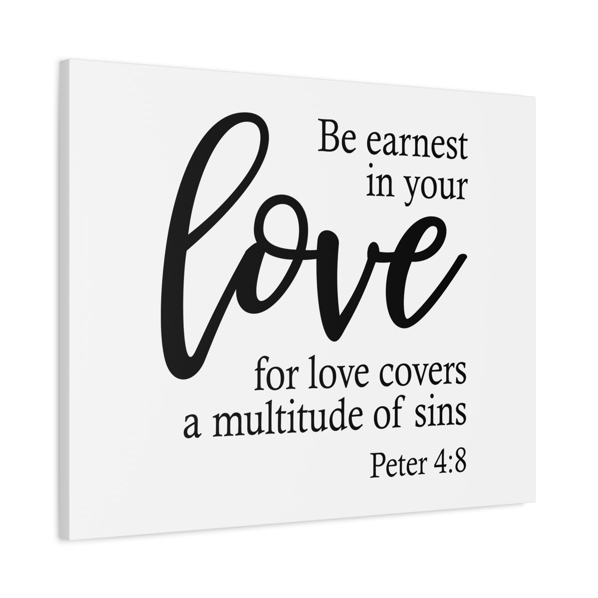 Scripture Canvas Love For Love Peter 4:8 Christian Wall Art Bible Verse Print Ready to Hang