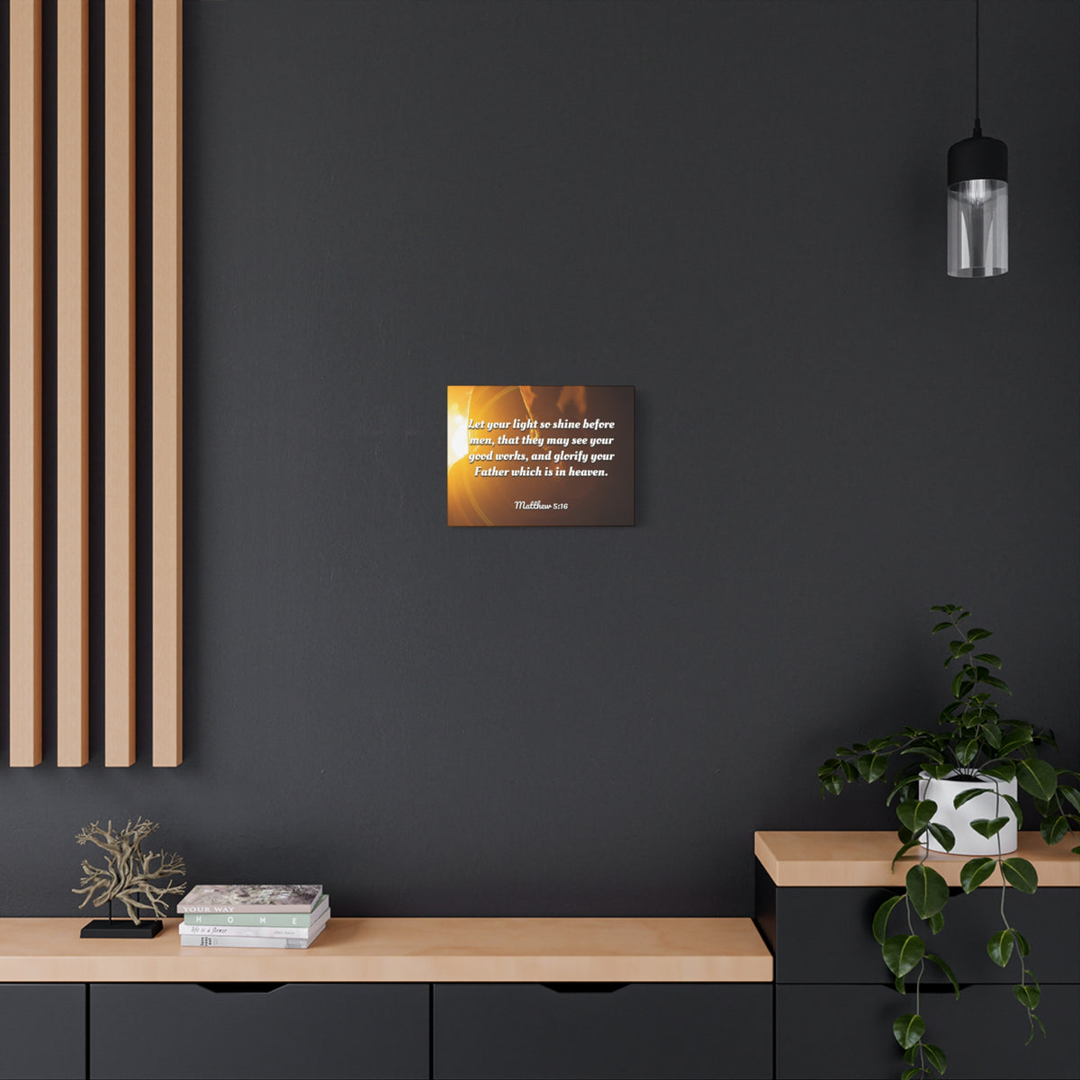Scripture Canvas Glorify Your Father Matthew 5:16 Christian Wall Art Bible Verse Print Ready to Hang