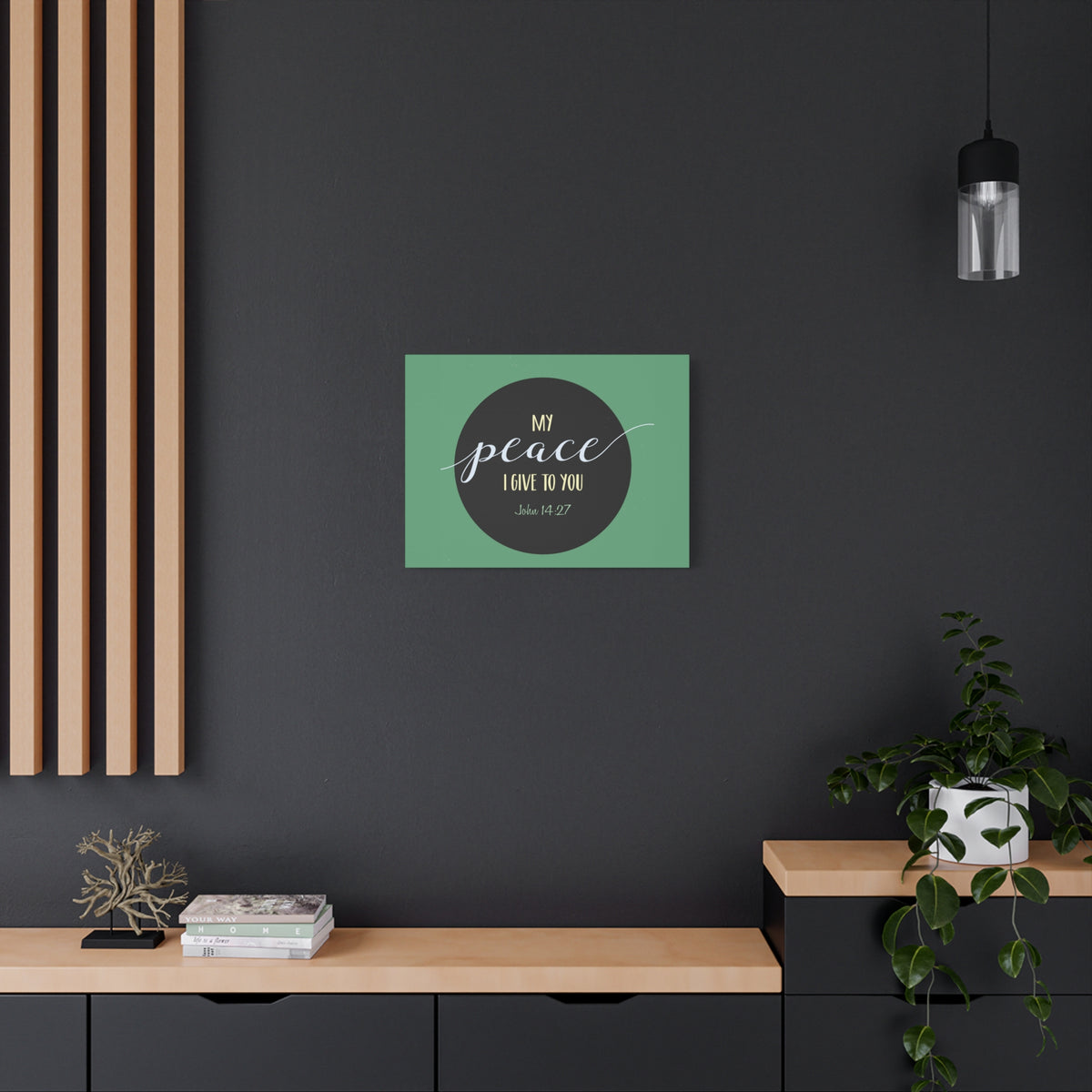 Scripture Canvas My Peace I Give To You John 14:27 Christian Wall Art Bible Verse Print Ready to Hang