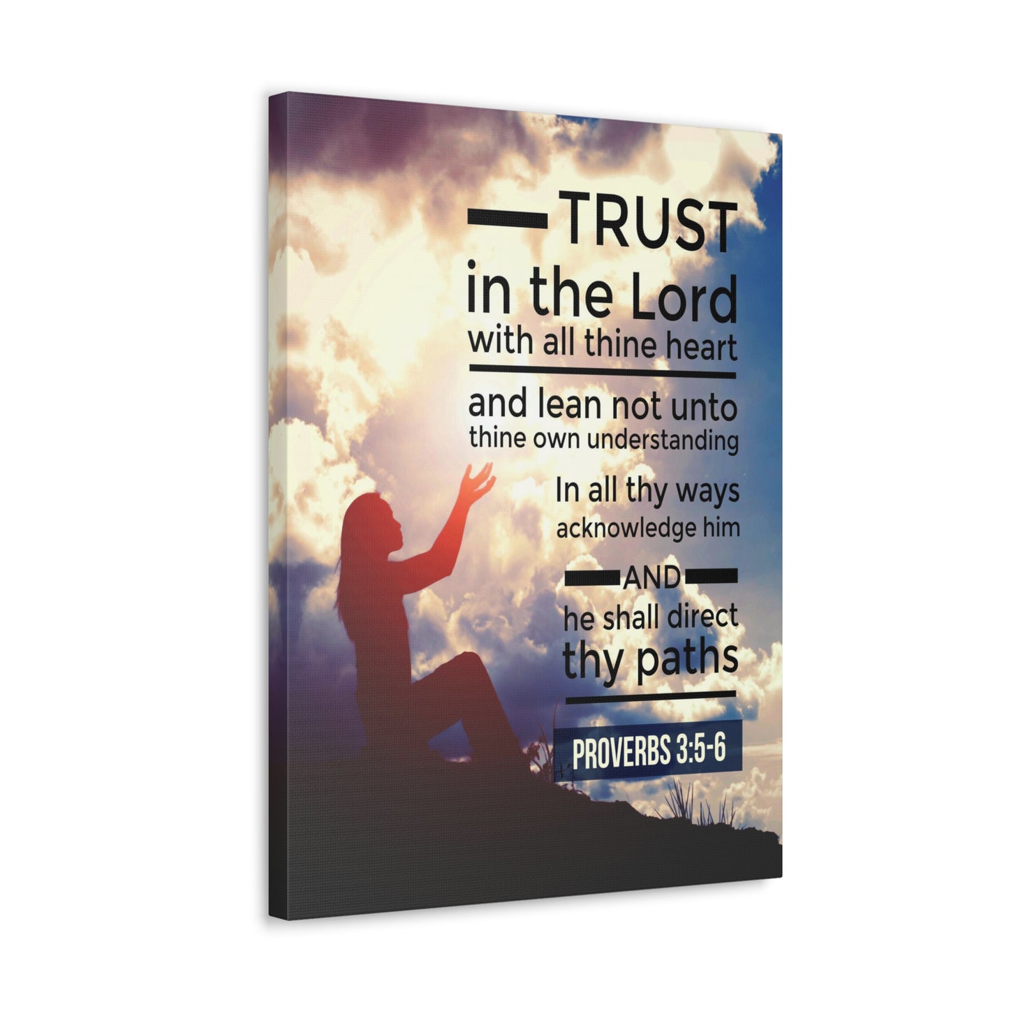 Trust in the Lord Proverbs 3:5-6 Christian Wall Art Bible Verse Print Ready to Hang