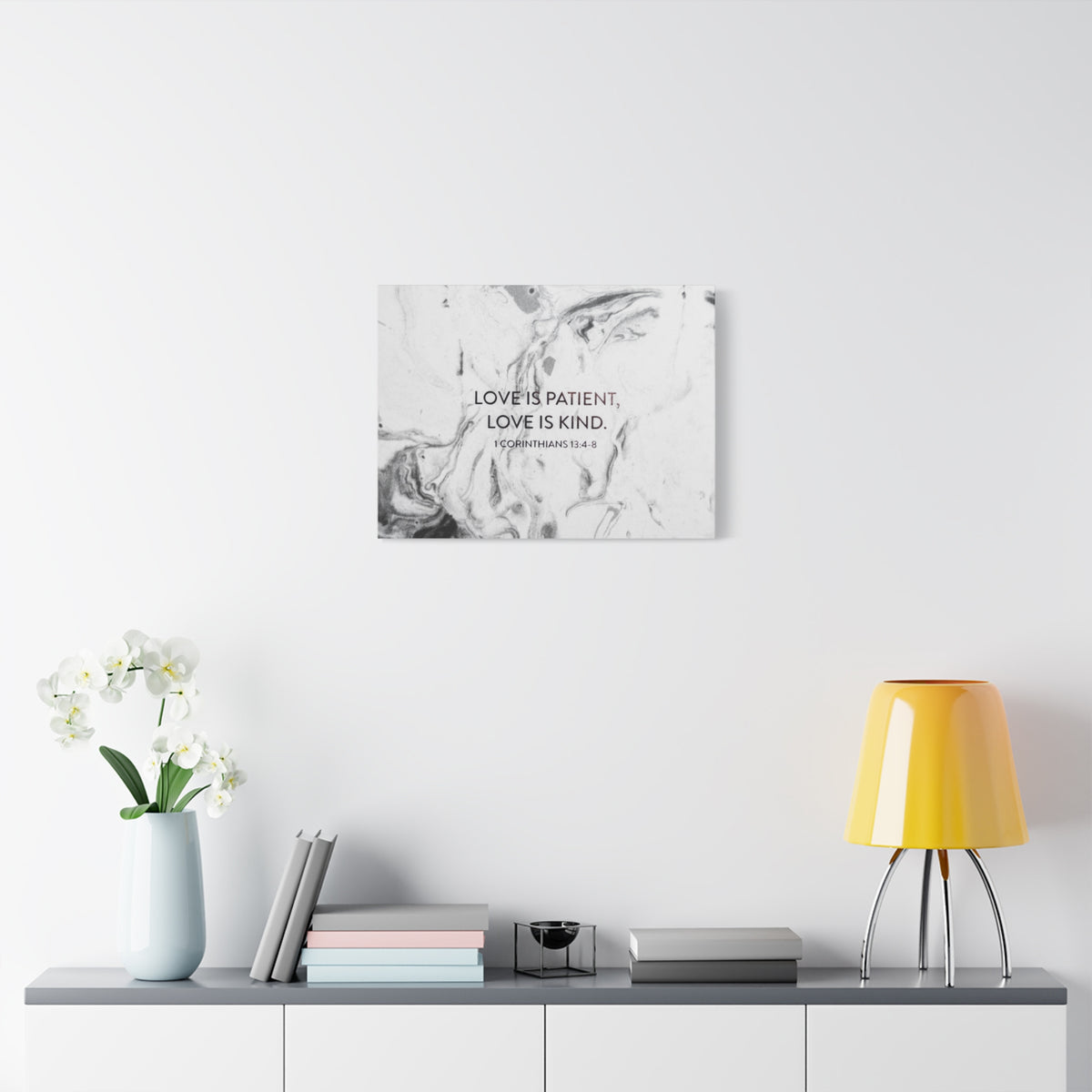 Scripture Canvas Love Is Patient 1 Corinthians 13:4-8 Christian Wall Art Bible Verse Print Ready to Hang