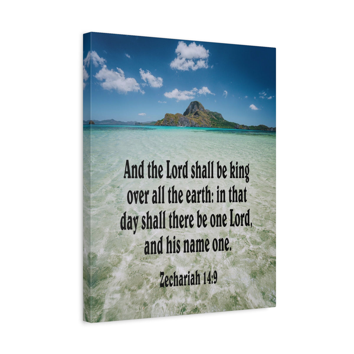Scripture Canvas The Lord Shall Be King Zechariah 14:9 Christian Wall Art Bible Verse Print Ready to Hang