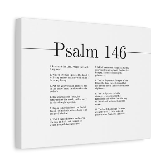 Scripture Canvas The Lord Loveth The Righteous Psalm 146 Christian Wall Art Bible Verse Print Ready to Hang