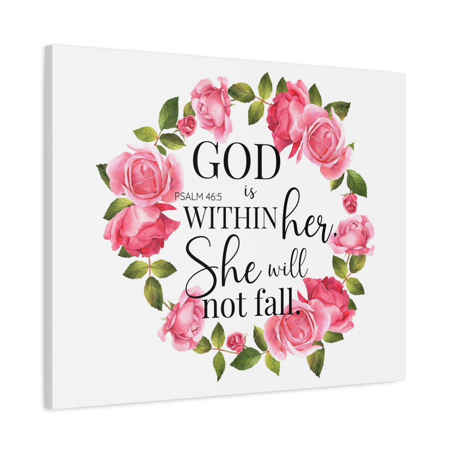 Scripture Walls Psalm 46:5 God is Within Her Bible Verse Canvas Christian Wall Art Ready to Hang Unframed