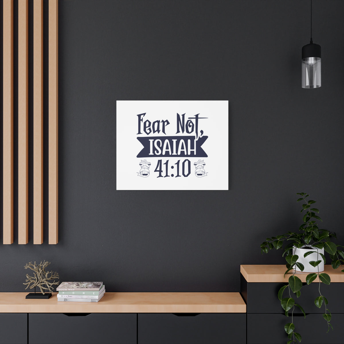 Scripture Canvas Fear Not Isaiah 41:10 Christian Wall Art Bible Verse Print Ready to Hang