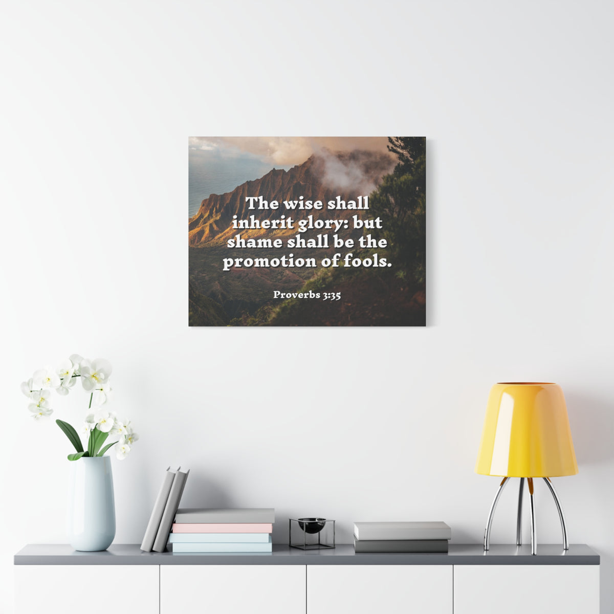 Scripture Canvas Inherit Glory Proverbs 3:35 Christian Wall Art Bible Verse Print Ready to Hang